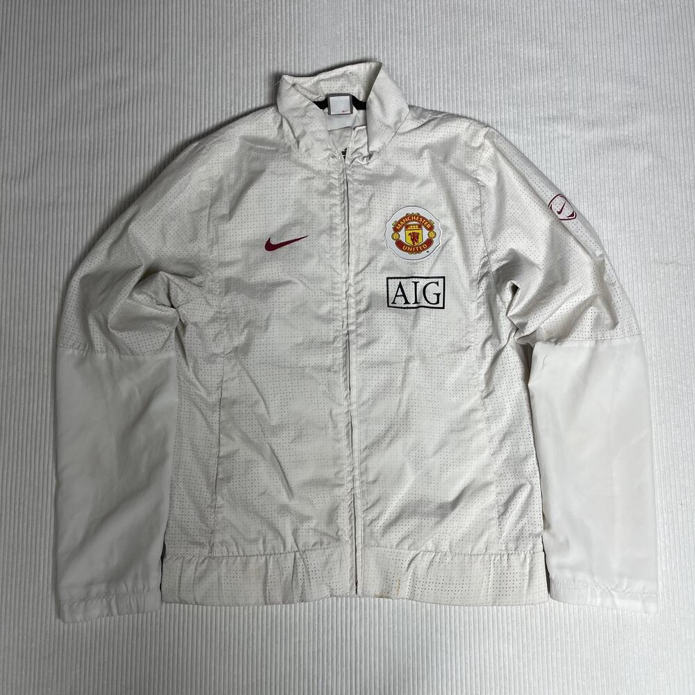 Manchester United Jacket Mens Small White Premier League Soccer Nike AIG